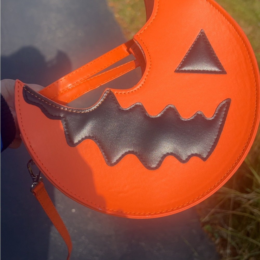 Spirit Halloween Sam Orange Pumpkin Crossbody Bag